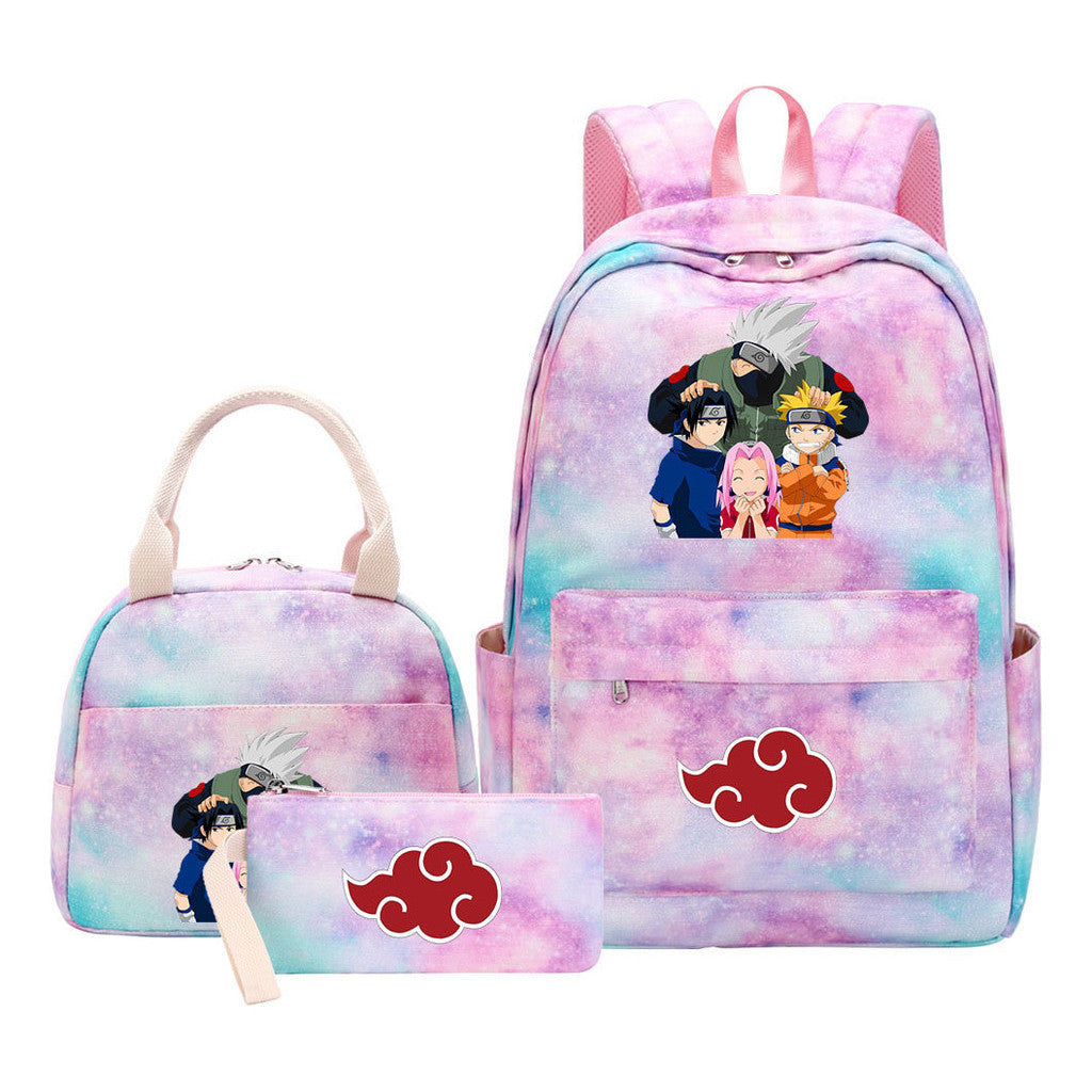Naruto Girls School Bag Lunch Bag Three Piece Set Backpack Set