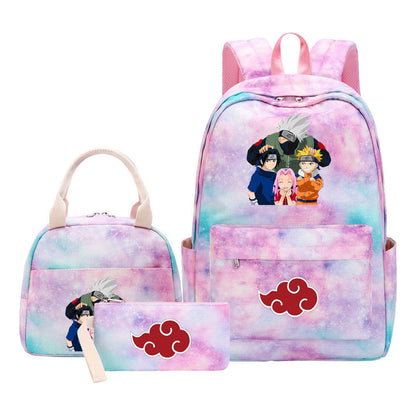 Naruto Girls School Bag Lunch Bag Three Piece Set Backpack Set