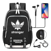 Strange Story Printed Usb Teenage Student Backpacks Men's And Women's Leisure Travel Backpack