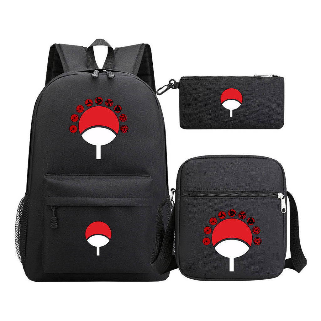 Anime Naruto Starry Sky Youth School Bag Three Piece Set For Men And Women Backpack Set
