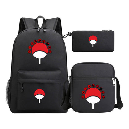 Anime Naruto Starry Sky Youth School Bag Three Piece Set For Men And Women Backpack Set