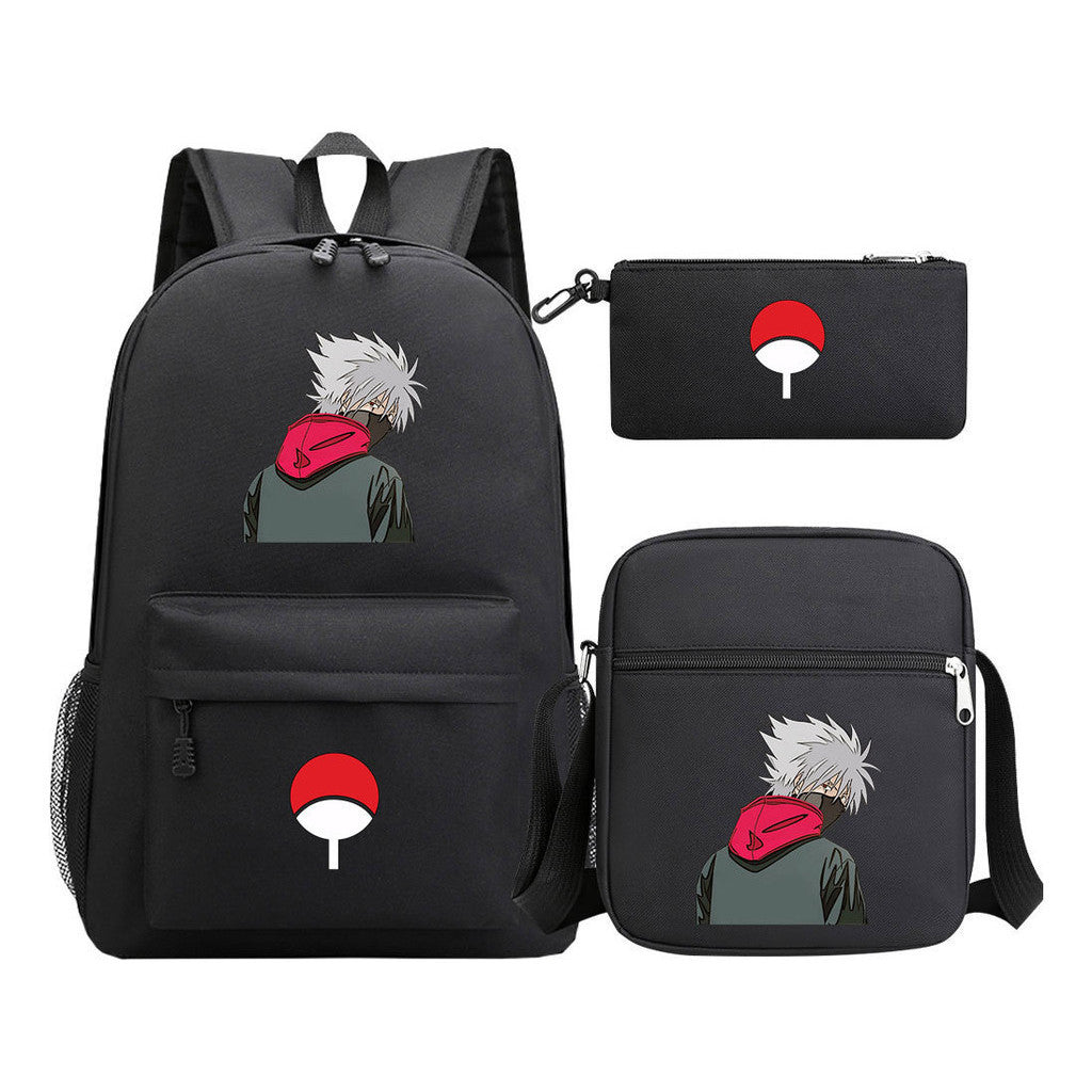 Anime Naruto Starry Sky Youth School Bag Three Piece Set For Men And Women Backpack Set