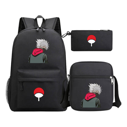 Anime Naruto Starry Sky Youth School Bag Three Piece Set For Men And Women Backpack Set