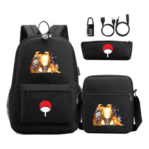 Naruto Usb Password Lock Youth Student Backpack Three Piece Set Backpack Set