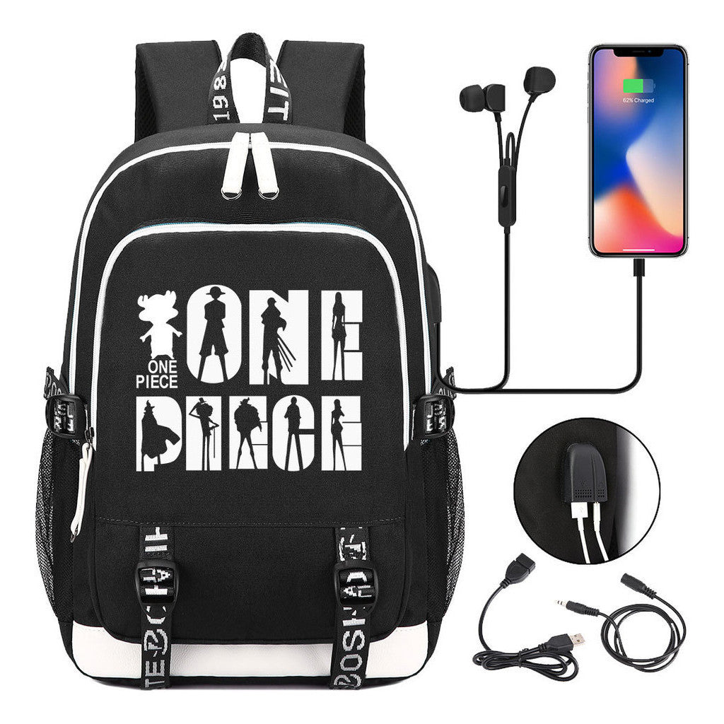 Pirate King Youth School Bag Usb Men's And Women's Leisure Backpack