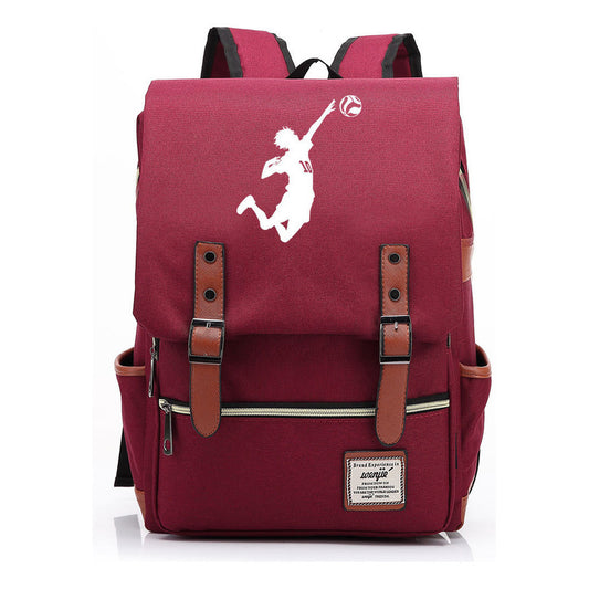 Volleyball Youth Printed Student School Bag Casual Belt Buckle Classic Backpack