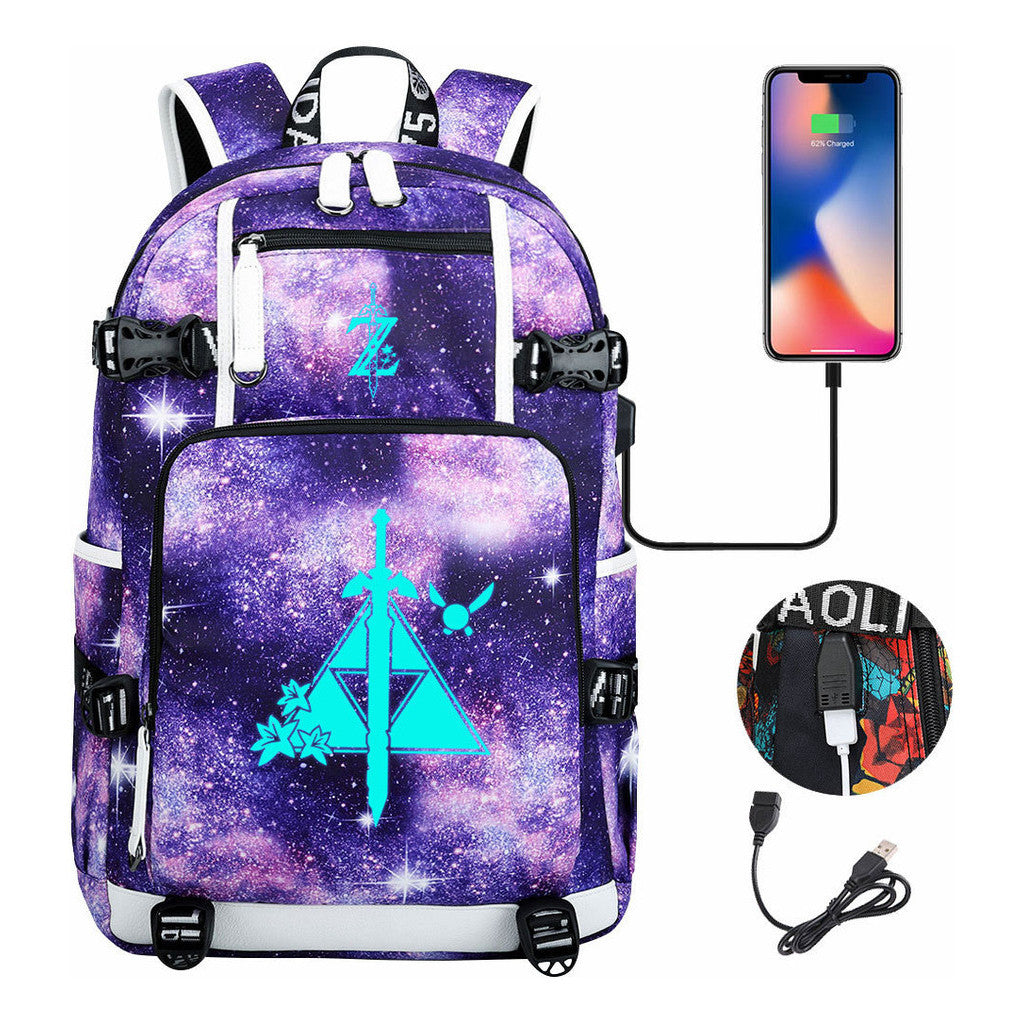 Legend Of Zelda Usb Youth Student Backpack For Men And Women's Leisure Travel Backpack