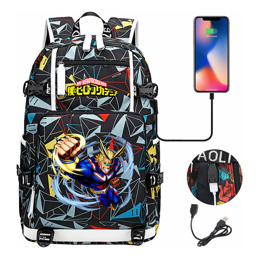 My Heroes Academy Usb Youth Student Backpack For Men And Women's Travel Backpacks