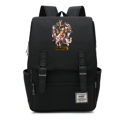 Volleyball Youth Printed Student School Bag Casual Belt Buckle Classic Backpack