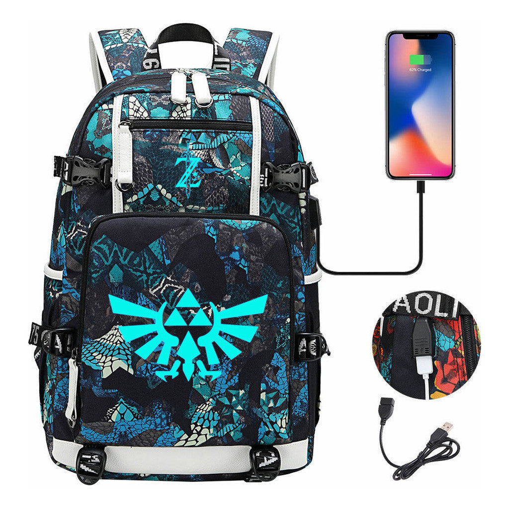 Legend Of Zelda Usb Youth Student Backpack For Men And Women's Leisure Travel Backpack
