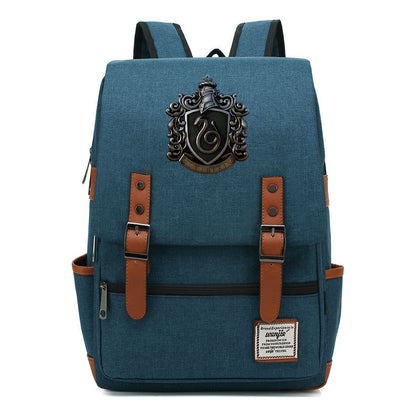 School Of Witchcraft And Wizardry Printed Youth Backpack Men And Women, Casual Belt Buckle, Classic Backpack