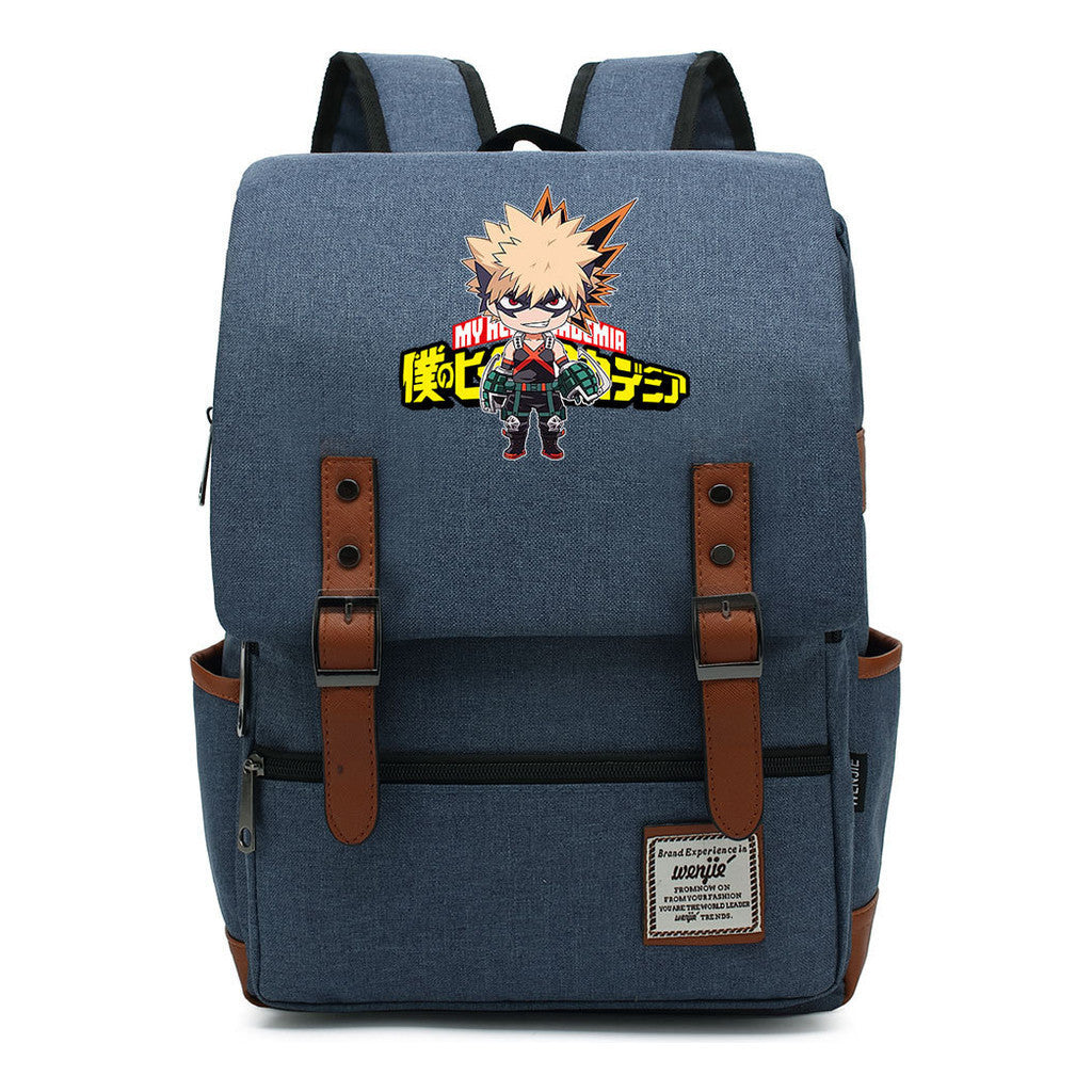 Anime My Heroes Academy Printed Youth Student Backpack Men's And Women's Leisure Belt Buckle Classic Backpack 38*27*12.5cm