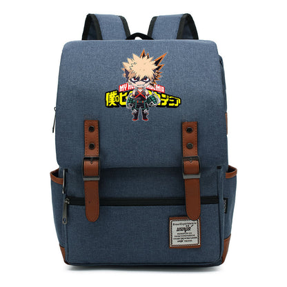 Anime My Heroes Academy Printed Youth Student Backpack Men's And Women's Leisure Belt Buckle Classic Backpack 38*27*12.5cm