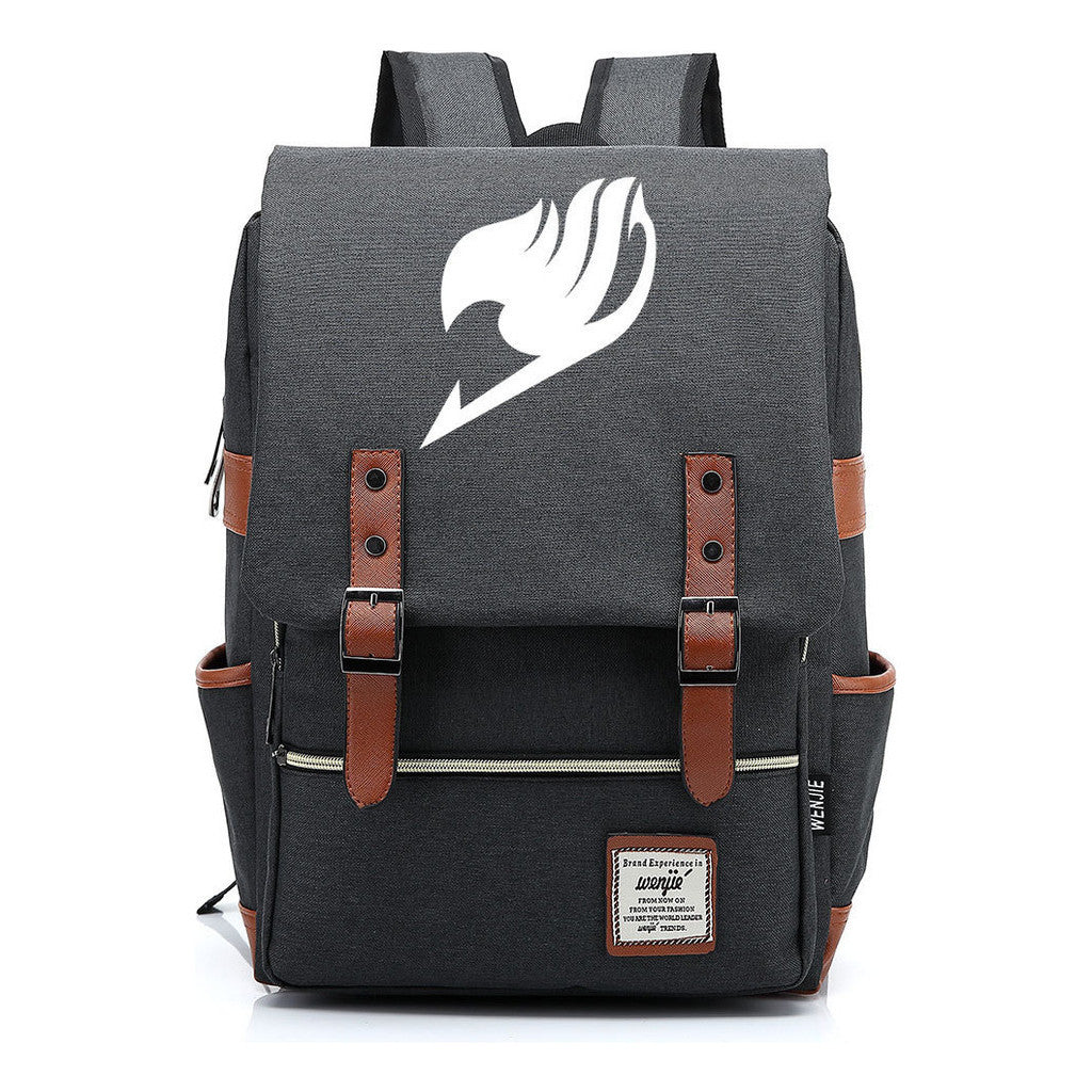 Printed Teenage Student Backpack For Men And Women With Casual Belt Buckle Classic Backpack