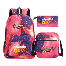 Three piece printed student backpack set for boys and girls, backpack set