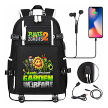 Plant Wars Usb Youth Student Backpack For Men And Women's Leisure Travel Backpack