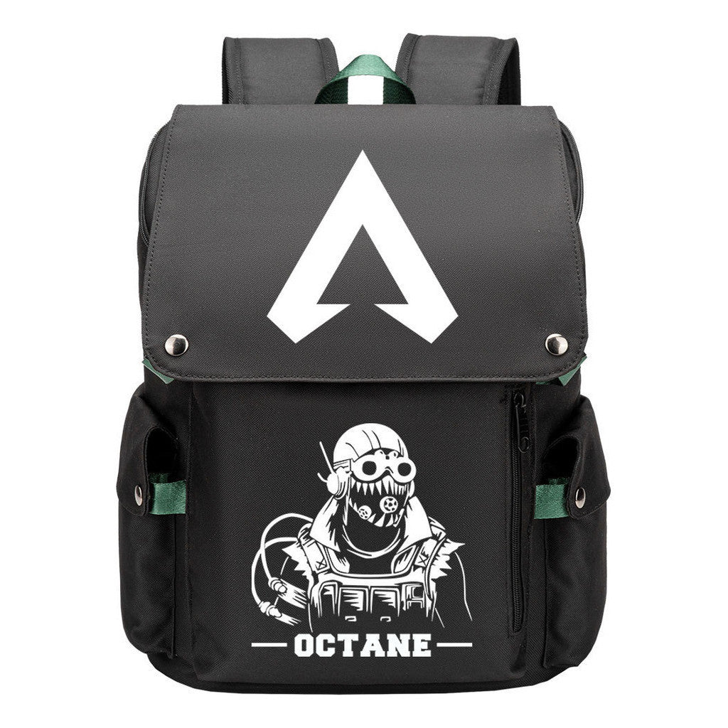 Apex Hero Print Usb Charging Cap Head Style Student School Bag Casual Backpack