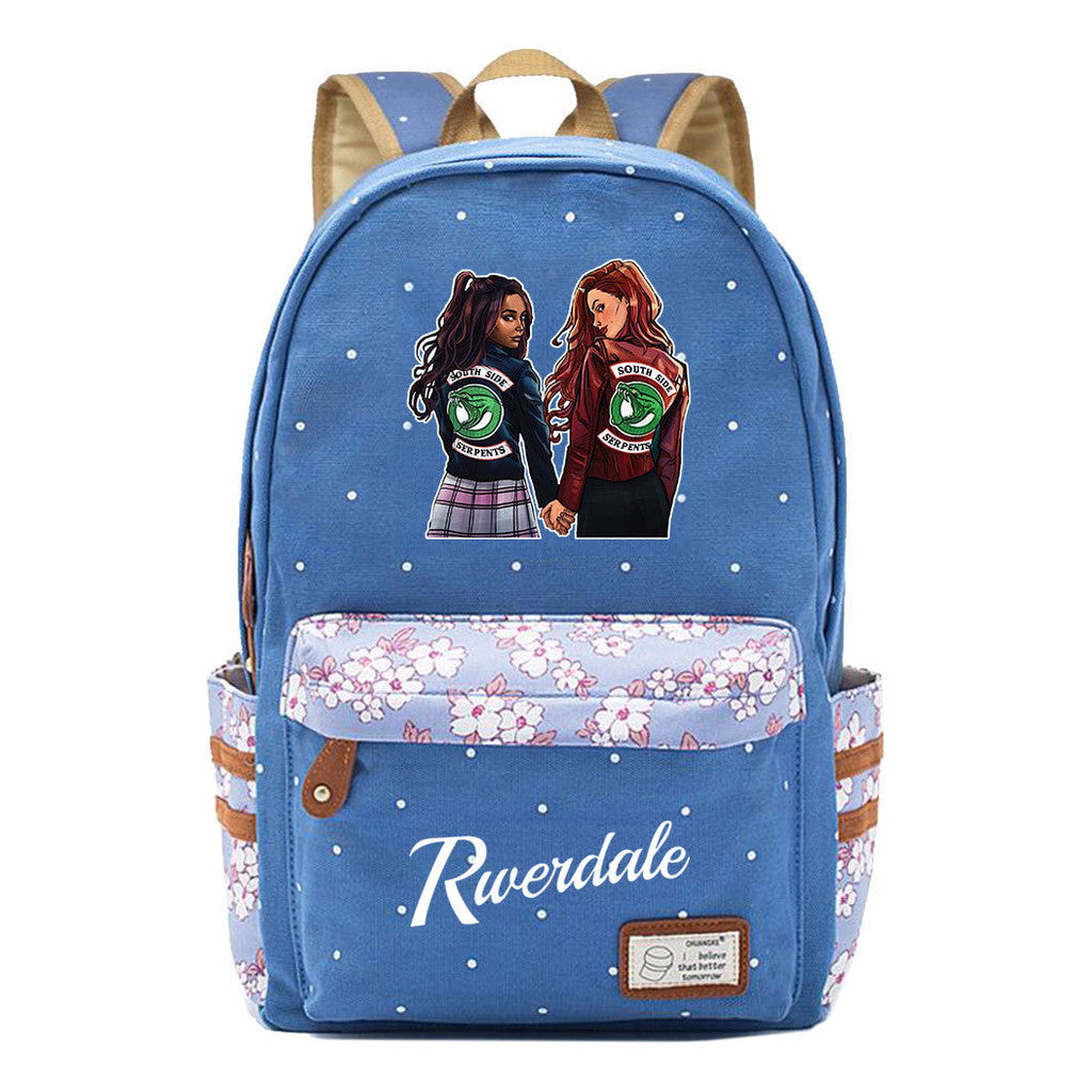 Valley Town Printed Youth School Bag Fashion Casual Backpack