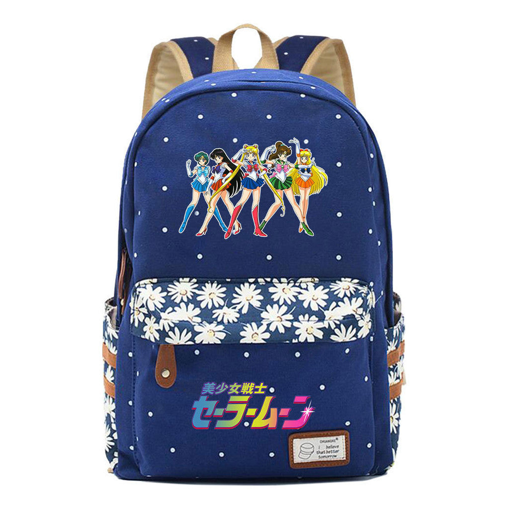 Beautiful Girl Warrior Student Backpack, Floral Casual Backpack