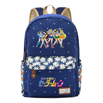 Beautiful Girl Warrior Student Backpack, Floral Casual Backpack