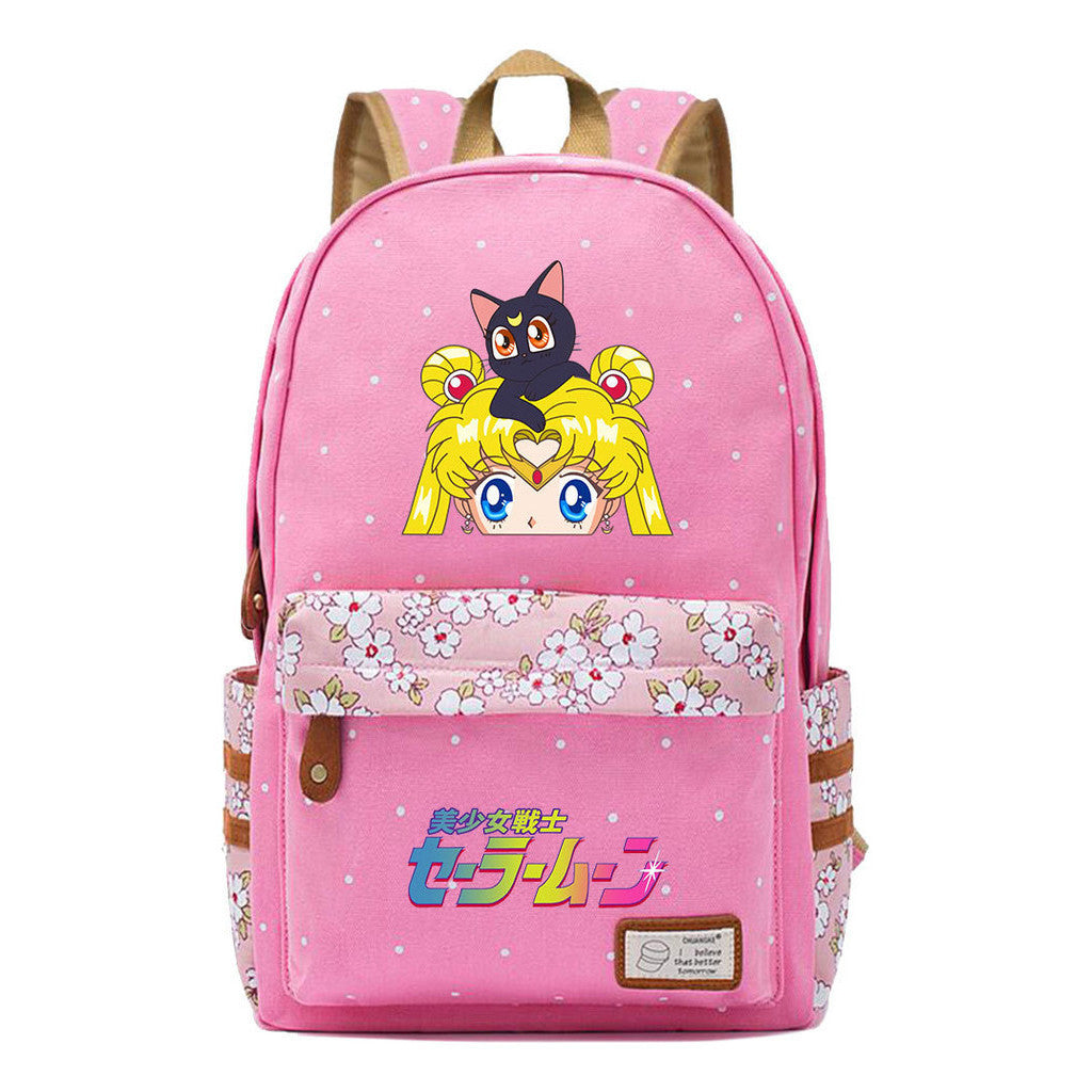 Beautiful Girl Warrior Student Backpack, Floral Casual Backpack