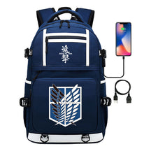 The Giant Soldier Captain Of The Manga Attack Printed Usb Youth Student Backpack Men's And Women's Backpack Leisure Travel Backpack