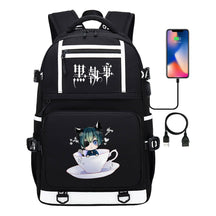Manga Black Deacon Black Butler Printed Usb Youth Student Backpack Men's And Women's Leisure Travel Backpack
