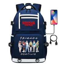 Strange Story Printed Usb Youth Student Backpack For Men And Women's Leisure Travel Backpack