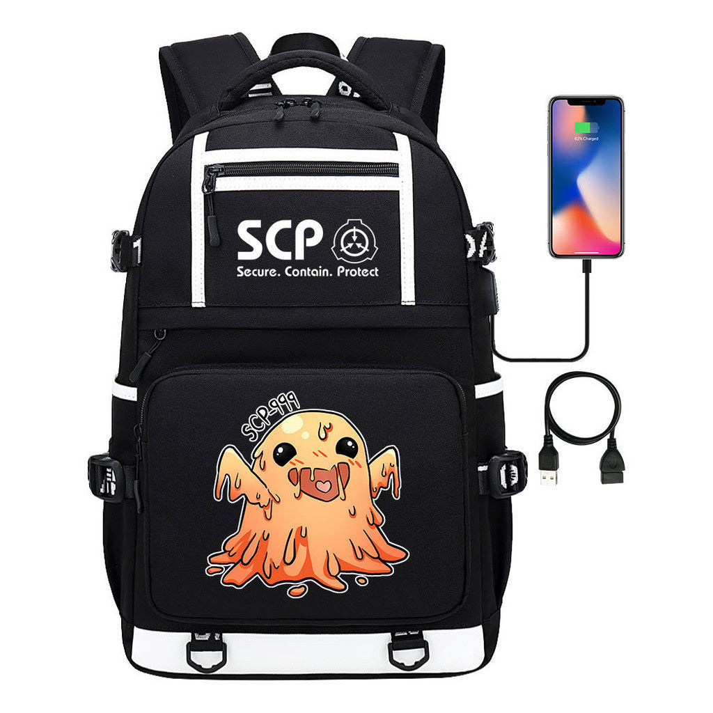 Printed Usb Youth Backpack For Men And Women's Leisure Travel Backpack
