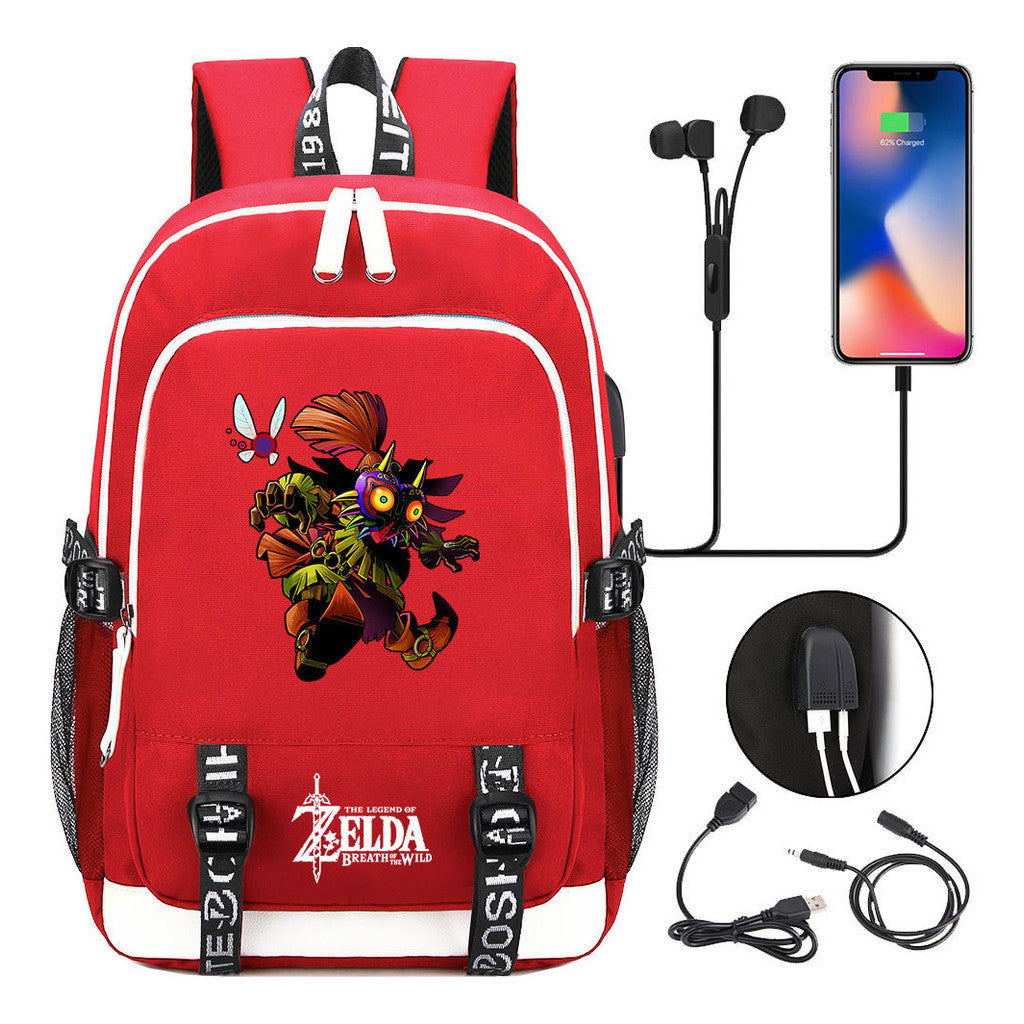 Usb Youth Primary And Secondary School Student Backpack For Men And Women's Leisure Sports Backpack