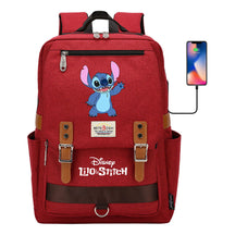 Anime Star Baby Stitch Printed Youth Student School Bag Casual Magnetic Buckle Backpack