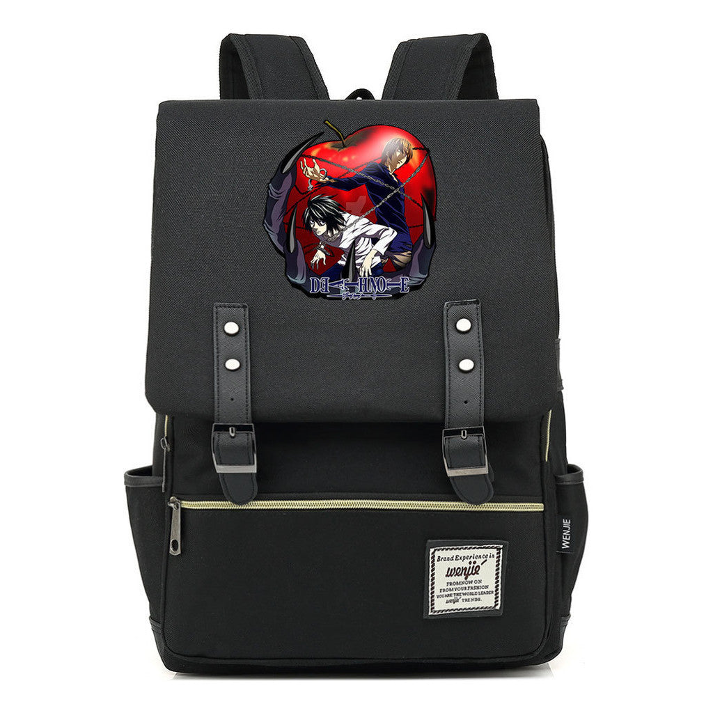 Manga Death Note Youth Student School Bag Men's And Women's Leisure Belt Buckle Backpack