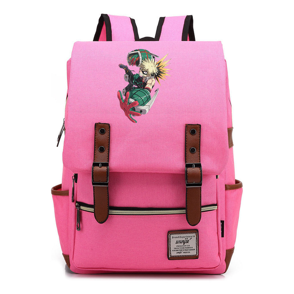 Anime My Heroes Academy Printed Youth School Bag For Men And Women Leisure Belt Buckle Classic Backpack
