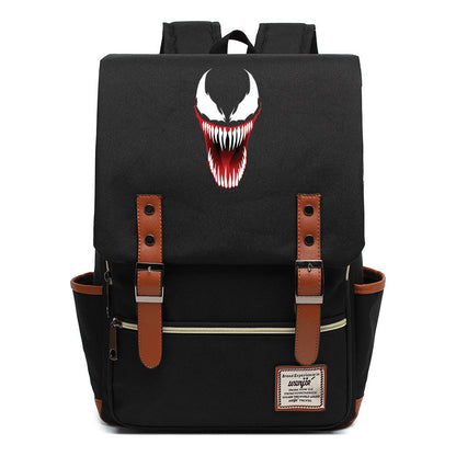 Printed Teenage Student Backpack For Men And Women With Casual Belt Buckle Classic Backpack