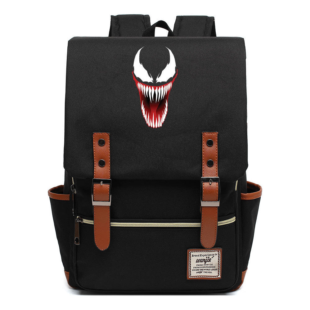 Printed Teenage Student Backpack For Men And Women With Casual Belt Buckle Classic Backpack