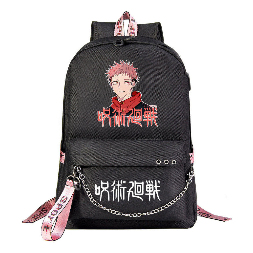 Cartoon Usb Youth Student Backpack For Men And Women's Leisure Travel Backpack