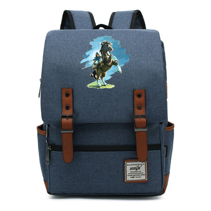 Game Zelda Printed Youth Student Backpack For Men And Women, Casual Belt Buckle, Classic Backpack