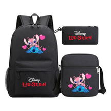 Starry Baby Stitch Printed Youth School Bag Three Piece Set For Men And Women Shoulder Set Backpack