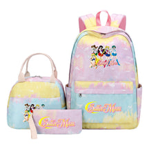 Anime Beauty Girl Warrior Youth Student Girl Schoolbag Lunch Bag Three Piece Set Backpack Set