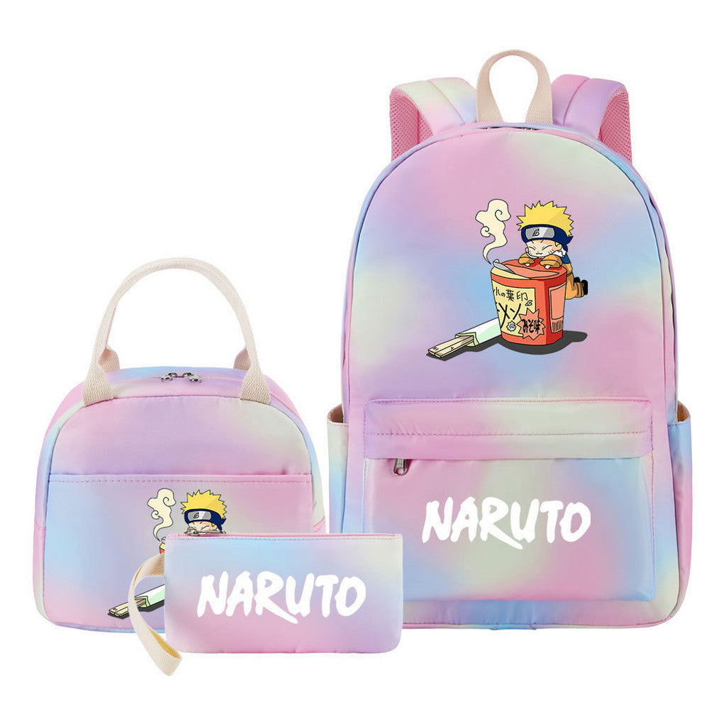Naruto Teenage Girls School Bag Lunch Bag Three Piece Backpack Set