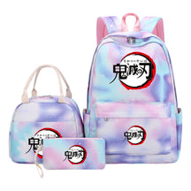 Cartoon Fashion Student Girls School Bag Lunch Bag Three Piece Set Backpack Set