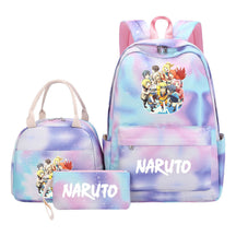 Naruto Student Girl Backpack Lunch Bag Three Piece Set Backpack