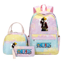 Cartoon Pirate King Student Girls School Bag Lunch Bag Three Piece Set Backpack Set