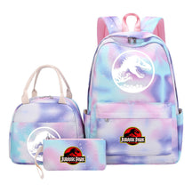 Jurassic Park Dinosaur Youth Student Girls School Bag Lunch Bag Three Piece Set Backpack Set