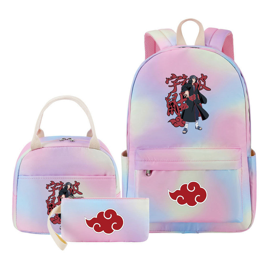 Naruto Student Girl Backpack Lunch Bag Three Piece Set Backpack Set
