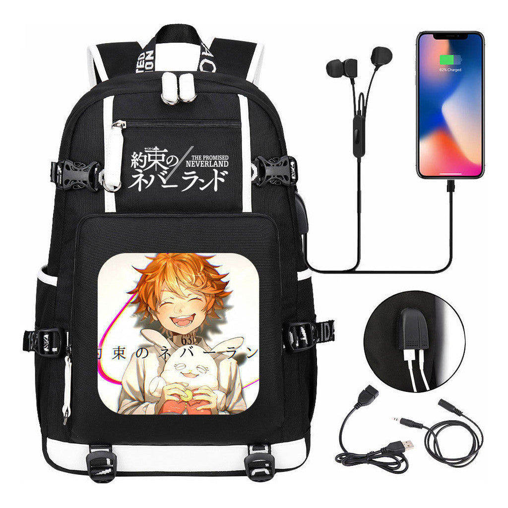Promised Dream Island Usb Large Capacity Youth Student Backpack For Boys And Girls Leisure Travel Backpack