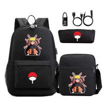 Naruto Usb Password Lock Youth Student Backpack Three Piece Set Backpack Set