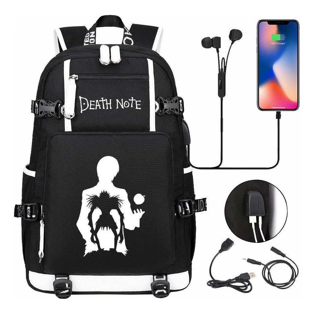 Death Note Usb Large Capacity Youth Student Backpack For Boys And Girls Leisure Travel Backpack