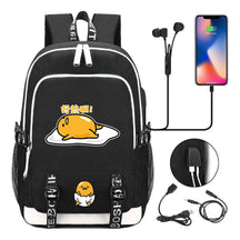Comic Lazy Egg Youth Student Backpack Usb Men's And Women's Leisure Backpack