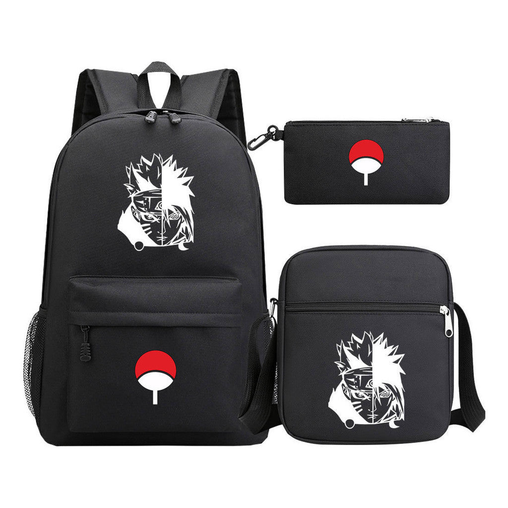 Anime Naruto Starry Sky Youth School Bag Three Piece Set For Men And Women Backpack Set